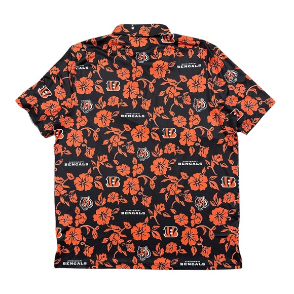 Reyn Spooner NFL Cincinnati Bengals All Over Golf Performance Polo Shirt Mens L - Picture 2 of 7